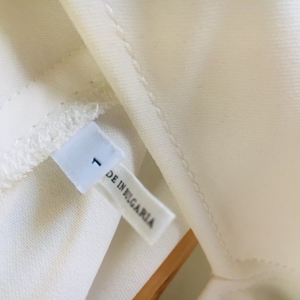 Sandro Paris Dust Box Top Blouse Ecru Off-White Woven - Picture 8 of 11